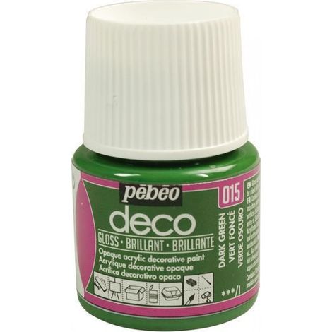 Peinture acrylique - Pebeo - P.BO Déco - Vert foncé - 45ml - Brillant (1/4)