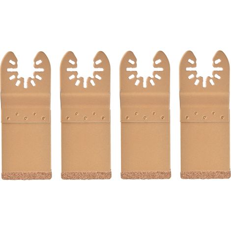 4 Lames de Scie Oscillante Carbure Multimatériaux pour Bois, Plastique et Métal, Parfaites pour Découpes Précises et Travaux de Rénovation (1/5)