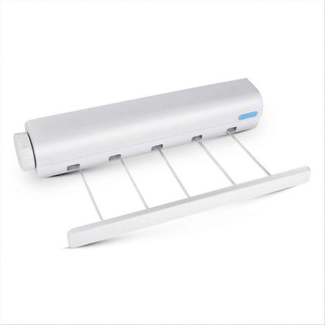 Étendoir à linge rétractable mural pour salle de bain, modèle de voyage pratique et compact pour sécher votre linge facilement (1/5)