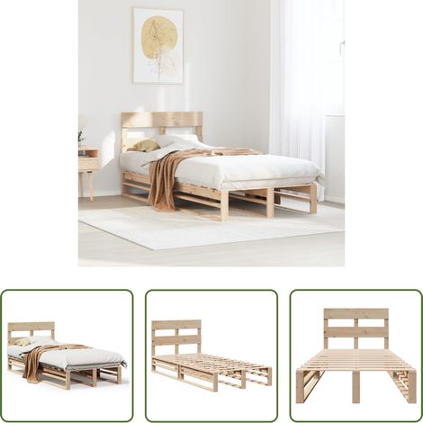 Cadre de lit - Cadre de lit sans matelas 75x190 cm bois de pin massif (1/5)