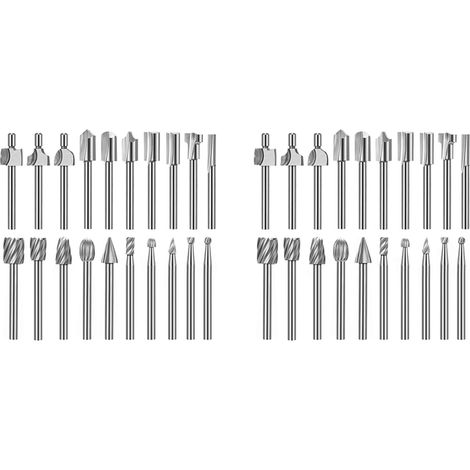 Bits de Gravure En Carbure de Routeur HSS 40Pc pour de Forets de Routeur Tige de 1/8 Pouce (3mm) pour Outils Rotatifs (1/4)
