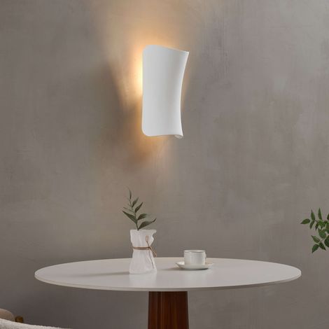 Applique blanche en gypse design sablier épuré - Zoriel