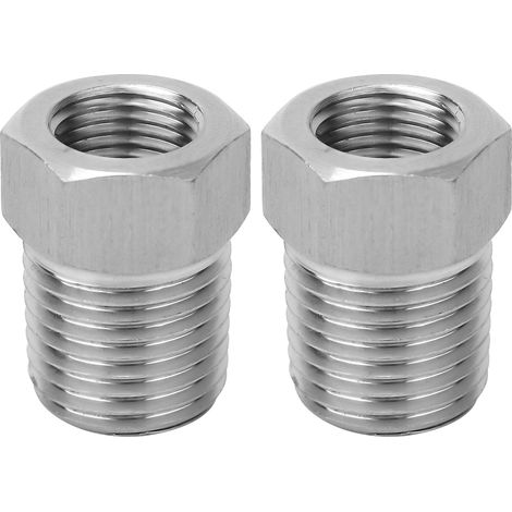 Raccord réducteur fileté BSP 1/2-1/4, adaptateur mâle-femelle en laiton pour manomètre pneumatique, joint tuyau d'eau - lot de 2 pièces (1/5)