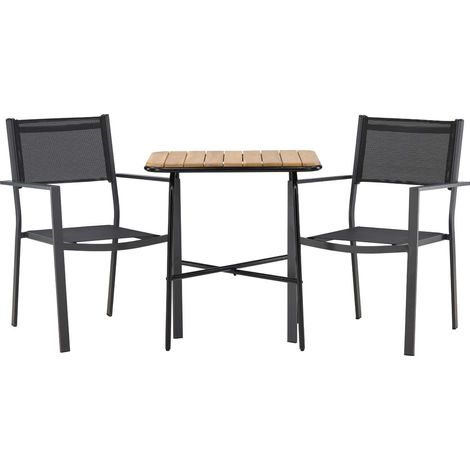 Holmbeck set de jardin table, 2 chaises naturel,noir. (1/5)