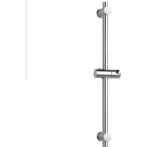 Duschstange aus Edelstahl 304 mit verstellbarer Höhe und Neigung, Oberfläche aus gebürstetem Edelstahl und poliertem Chrom, 66 cm (1/5)