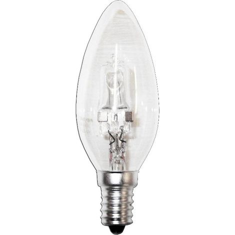 luz dlu lampara halog.vela clara eco30 230v-28w e14 fle6t020