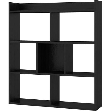 Estantería 80 x 20 x 90 cm amplio espacio de almacenamiento diseño moderno en madera negra 200014808