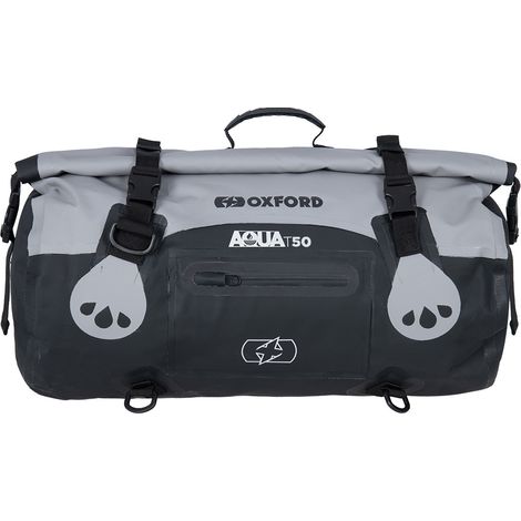 Sacoche de moto étanche Oxford Aqua T-50 50L Noir/Gris