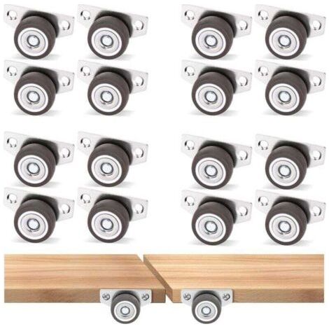 16 poulies de support anti-porte, roues directionnelles linéaires pour pieds de table, rouleaux fixes latéraux, 1pouces, marron (1/4)