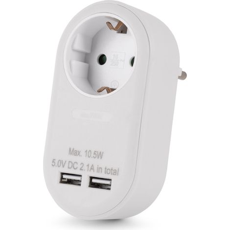 Entac EPAG-1EE-2USB-W adaptador de enchufe eléctrico Tipo F Blanco (1/5)