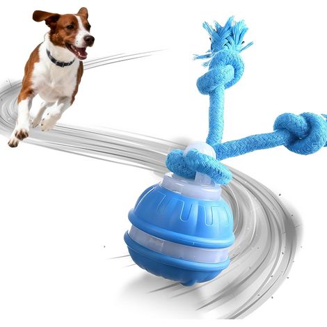 Juguete interactivo para perros, juguete inteligente para perros contra el aburrimiento, pelota móvil recargable, pelota rodante activa automática con cola para perros, juguete para mascotas con (1/4)