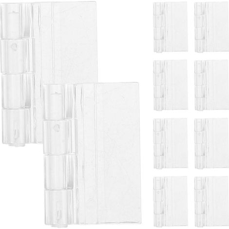 Lot de 10 charnières acryliques transparentes, charnières pliantes pour tiroirs de placard-3.40X3.00X0.50CM (1/3)