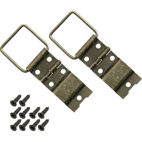 HMF 6496 Aufstellscharnier aus Metall für Vintage Koffer, 2 Stück, 22 x 57 mm, Bronze (1/5)