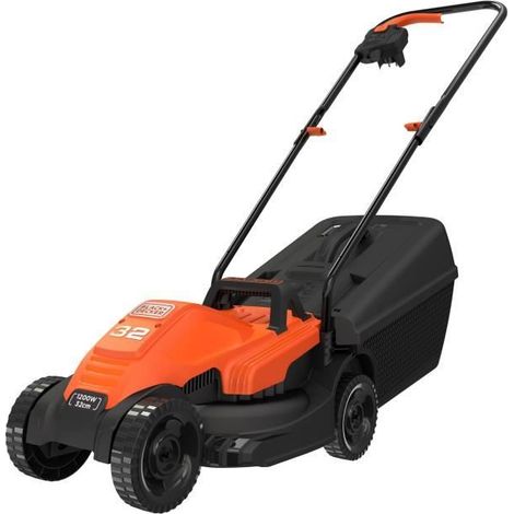 Black & Decker – Tondeuse électrique filaire BEMW451QS 1200W – Largeur de coupe 32cm – 3 hauteurs de coupe 20-60mm – Pour jardins jusqu'à 300m²
