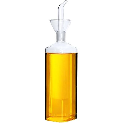 Bouteille en verre pour huile d'olive, doseur d'huile de cuisson, vinaigre, doseur avec bec verseur pour cuisine et barbecue -500 ml