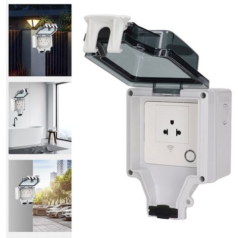 Prise étanche intelligente WiFi IP66 pour extérieur, type 86, résistante à la pluie, 16 A, 110-250 V, norme américaine SNW-AM (1/5)