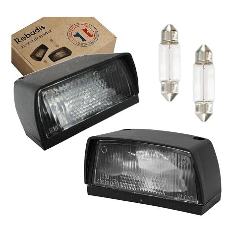 Feux Éclairage de Plaque d'immatriculation pour Remorque avec ampoules, Feu éclaireur de plaque minéralogique lampe 12V caravanes (1/5)