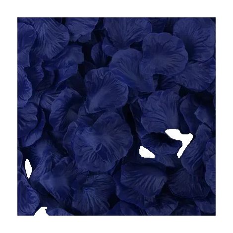 Pétalos de rosa artificiales, tela de seda, ambiente elegante, azul oscuro, 2000 unidades. (1/2)