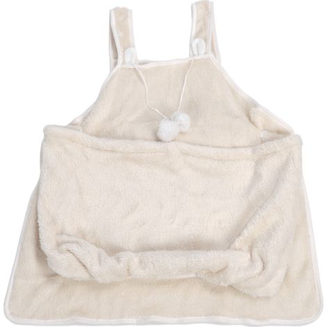 Tablier de transport pour chat, doux, chaud et respirant, beige, facile à nettoyer, sac de transport haute sécurité pour chaton (1/5)