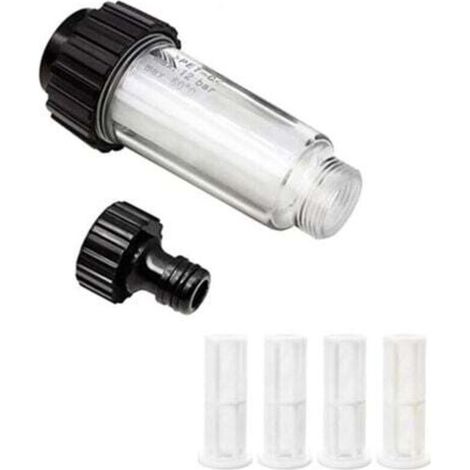 Kit de filtres à eau 3/4" Préfiltre à eau avec 4 filtres et adaptateur rapide pour nettoyeur haute pression, pompe de jardin, arrosage de jardin, camping-car (1/5)