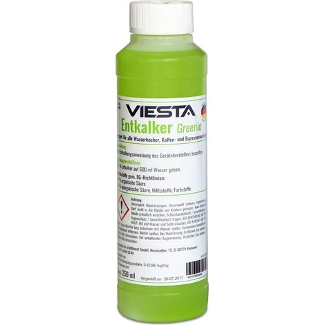 Viesta Flüssig-Entkalker Greenie - für Kaffeevollautomat, Kaffeemaschine, Wasserkocher etc. 250ml, universell einsetzbar (1/4)
