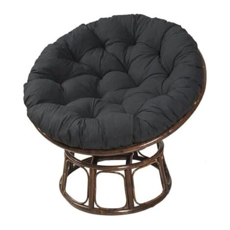 Coussins de Chaise Ronds, Doux Épais Coussin Fauteuil Papasan Coussin Fauteuil Rotin pour Jardin ExtéRieur, Balcon Et Salon (Le Noir,60cm） (1/4)