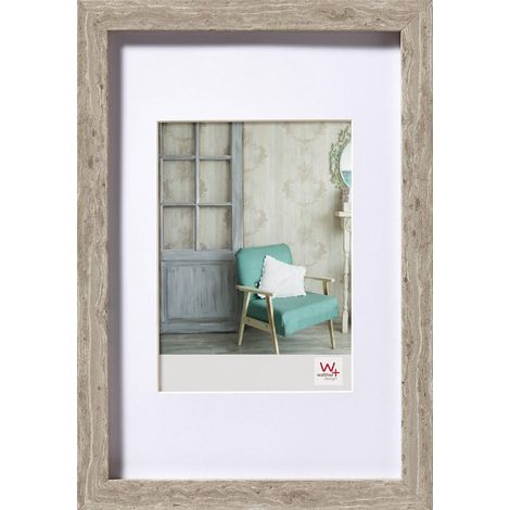 Cadre Photo Gris 50 x 70 cm Verre véritable Stockholm Cadre en Bois EA070D (1/4)