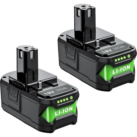 Batterie lithium-ion, capacité 7000mAh/9000mAh, 18V, compatible avec Ryobi, Batterie 2 9.0Ah (1/2)