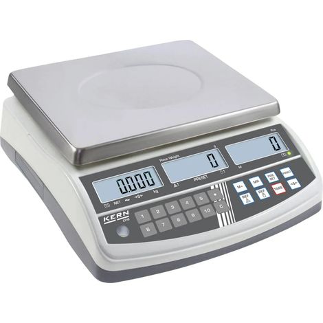 [GEBRAUCHT] B-Ware Kern Zählwaage Waage 15 Kg Ablesbarkeit 0.2 G Netzbetrieben Silber