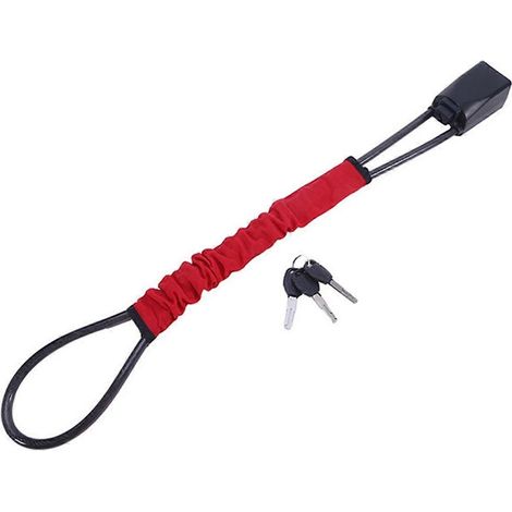 Antivol de volant universel pour voiture, avec 3 clés, compatible avec la plupart des voitures et SUV (rouge). (1/4)