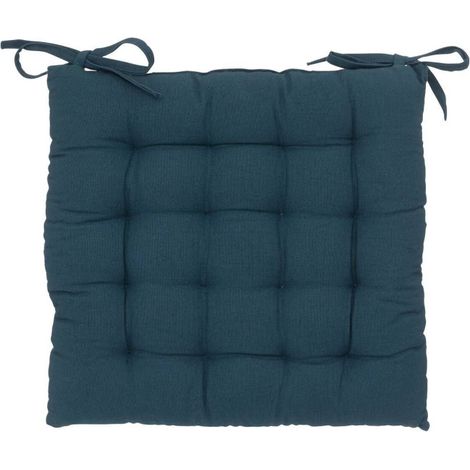 Galette de Chaise "Loria" 38x38cm Bleu Égéen