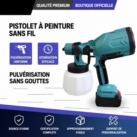 Pistolet à peinture automatique rechargeable à aspiration, buse 1,5 mm 5 1.5 mm 29,5 × 18 × 20,5 cm 1,6 kg – Livraison gratuite (1/5)