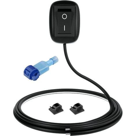 12V-230V/10A SPST Coller Type Interrupteur de Bouton de Forme de Goutte d'eau de Commutateur de Bricolage de Voiture ON/OFF pour Des Phares Antibrouillard,Barre Lumineuse de LED(avec 1m Fil) (1/5)