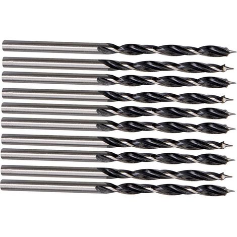 Dapetz ® 10 Piece 3mm Brad Point Wood Drill Bits, Professional Lip and Spur Drill Bits for Wood, Carbon Steel, Clean Efficient Drilling (1/5)
