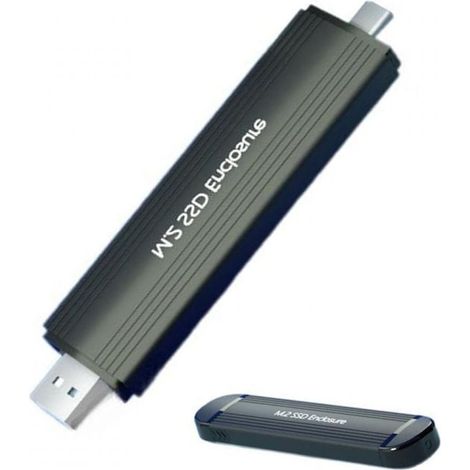 Boîtier SSD externe, M.2 NVMe SATA, pointe A/Type-C, 2-en-1, 10 Gbit/s, USB 3.1, M-Key/M&B-Key, alliage d'aluminium, portable, connexion directe, boîtier de disque dur, noir (1/5)