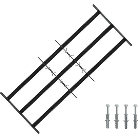 vidaXL Grille de Fenêtre Noir 116 x 45 cm Acier enduit de poudre (1/5)