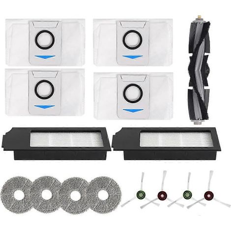 Para Ecovacs Deebot X1 OMNI/TURBO, T10 OMNI/TURBO/X1S PRO, cepillo lateral principal, filtro HEPA, trapo de fregona, bolsas para polvo, paños de fregona, repuestos. (1/4)