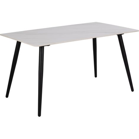 Mesa Norsica 588, Mármol blanco, 75x80x140cm, Cerámica, Metal
