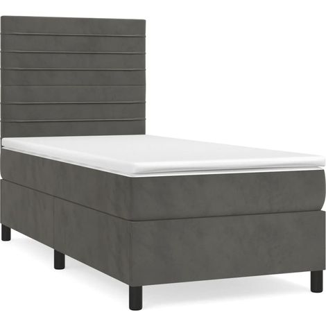 Maison Exclusive - Boxspringbett mit Matratze Dunkelgrau 90x190 c