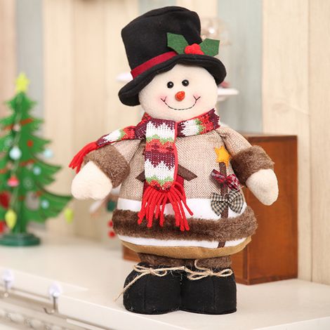 Décoration de sapin de Noël avec poupées, rennes, bonhommes de neige et Père Noël, figurines debout, ornements de Noël et de Nouvel An (1/5)