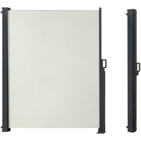 Canopée – Paravent rétractable en aluminium 160 x 300 cm – Brise-vue extérieur imperméable et anti-UV – Pour jardin, terrasse et piscine – Beige