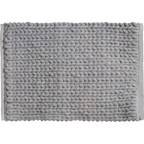 Geflochtener Badezimmerteppich 50x75, modernes Grau (1/5)