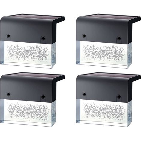 Set mit 4 Solar-Zaunleuchten, 2 Beleuchtungsmodi, IP65 wasserdicht, Gartenwandleuchte, Treppenbeleuchtung (1/5)