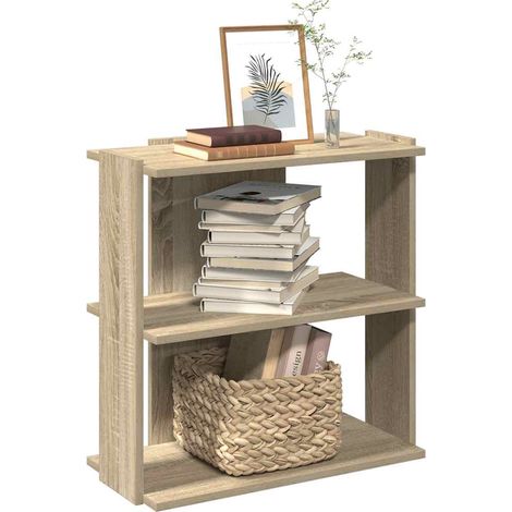 Bücherregal 3 Böden Sonoma-Eiche 60x30x60 cm Holzwerkstoff