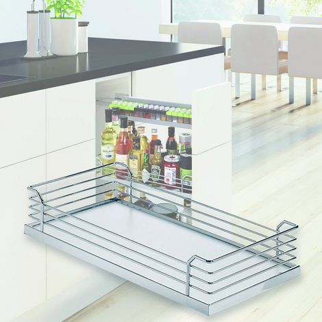 Kesseböhmer Einhängetablar ARENA classic 90° Breite 110 mm für COMFORT Unterschrankauszug, silbergrau/ grau (1/3)
