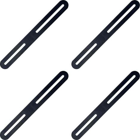 Plaques d'assemblage Équerres Plate Supports de Fi, XU,xation Droits Plats - 4 pièces Connecteur XU,de réparation 215×24×3mm raccord pour Rejoint et Meubles (Noir) KZQ - KZQ