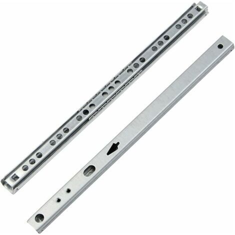 Coulisse Tiroir 1 paire Glissières pour Tiroirs en Métal à Roulement à Billes Coulisses à Bille Rails de Tiroirs à Coulisse Glissières à Roulement à Billes pour Tiroir de Meubles 246x17x10mm, (1/5)