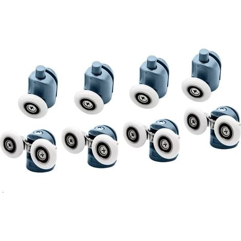 YUANQIAN 8 roulettes haut et bas pour porte de douche - Porte coulissante - Poulie - Pièces de rechange -23mm de diamètre - Salle de bain (23mm) (1/5)