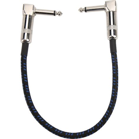 Câble tressé pour pédale d'effets, tête en cuivre, câble blindé pour pédale d'effets, câble en cuivre sans oxygène avec réduction du bruit, noir et bleu. (1/5)