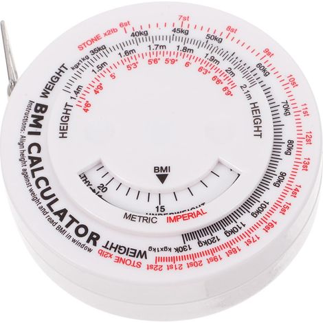 Ruban corporel avec calcul IMC, 1,5m, plastique/rétractable (1/5)